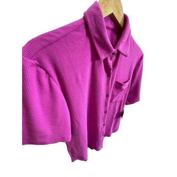 NWT Toast Swim Oversized, Relaxed Short Sleeve Collared Button Up Top - Picture 4 of 8